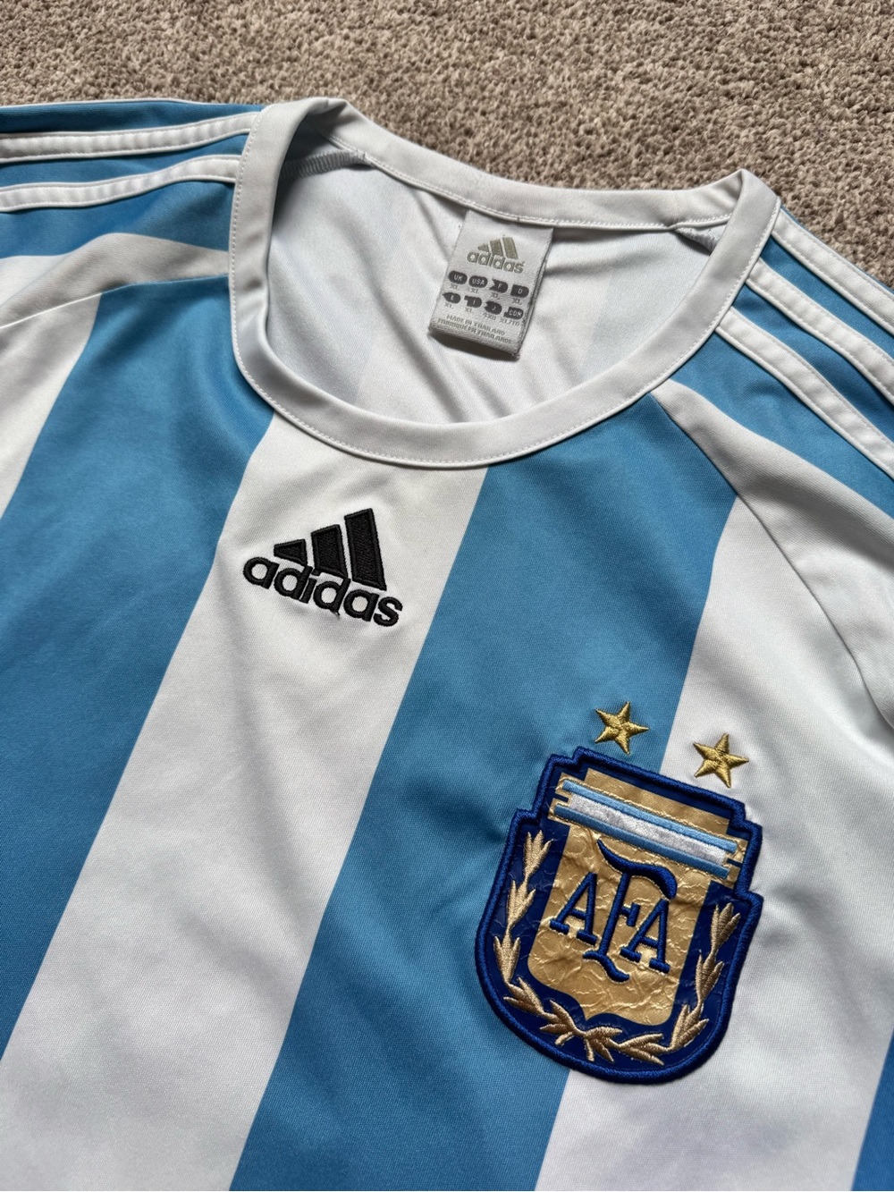 Mens Adidas VTG Y2K Argentina World Cup Soccer Home Kit 2008/2009 Size XL